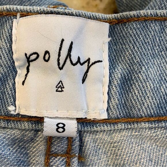 Princess Polly Distressed High Rise Rolled Cuff Jeans Size 8 - Picture 5 of 8